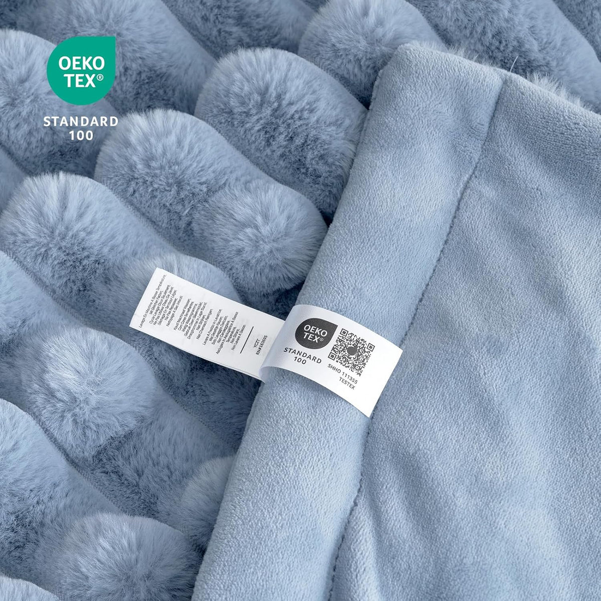 Cozy Bliss Faux Fur Throw Blanket for Couch, Cozy Warm Plush Striped Blanket for Sofa Bedroom