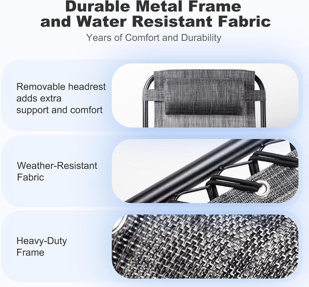 Nazhura Set of 2 Relaxing Recliners Patio Chairs Adjustable Steel Mesh Zero Gravity Lounge Chair
