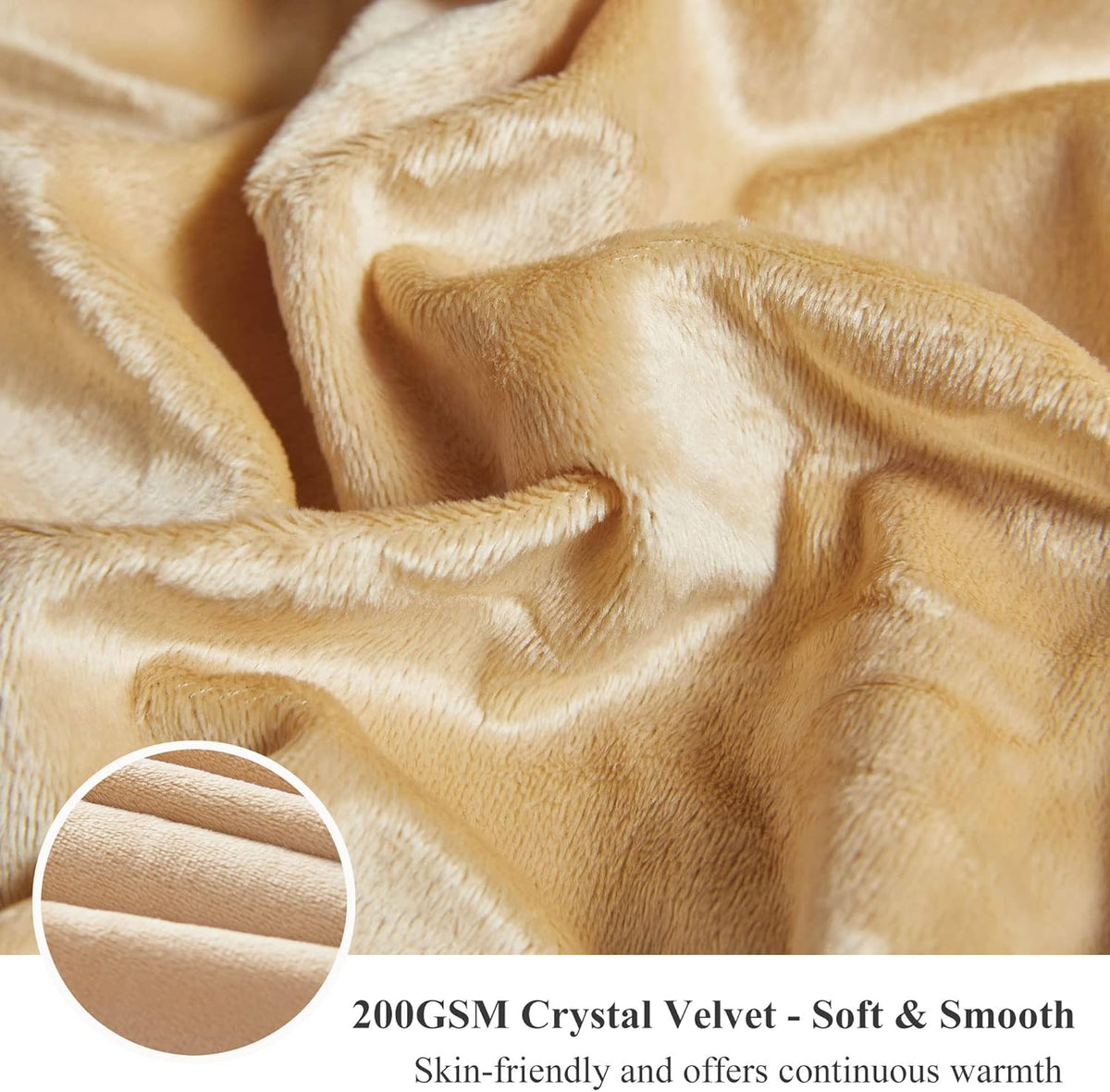XeGe Plush Faux Fur Throw Blanket, Camel Luxurious 50x60 Shaggy Furry Blanket, Fluffy Microfiber