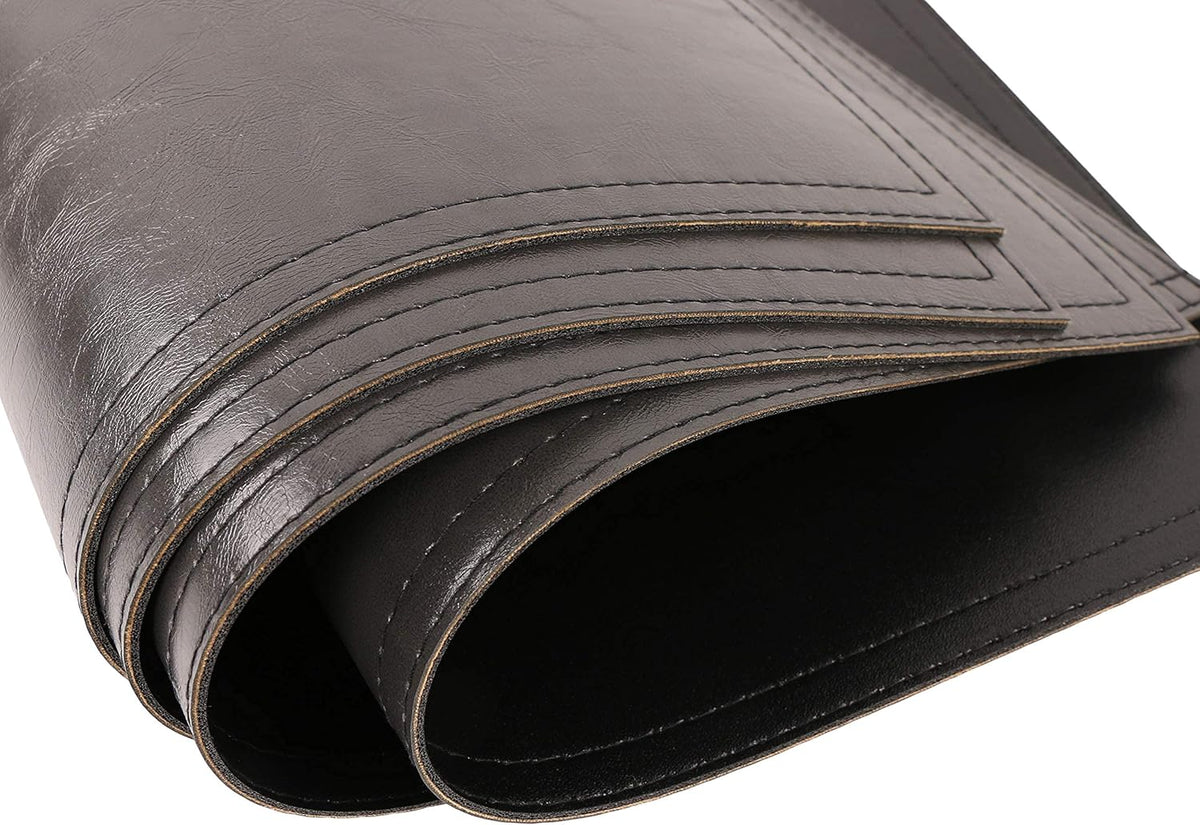 Waterproof PU Placemats, Faux Leather Dinging Table Mat, Set of 4, Easy to Wipe Off Scrub Vinyl
