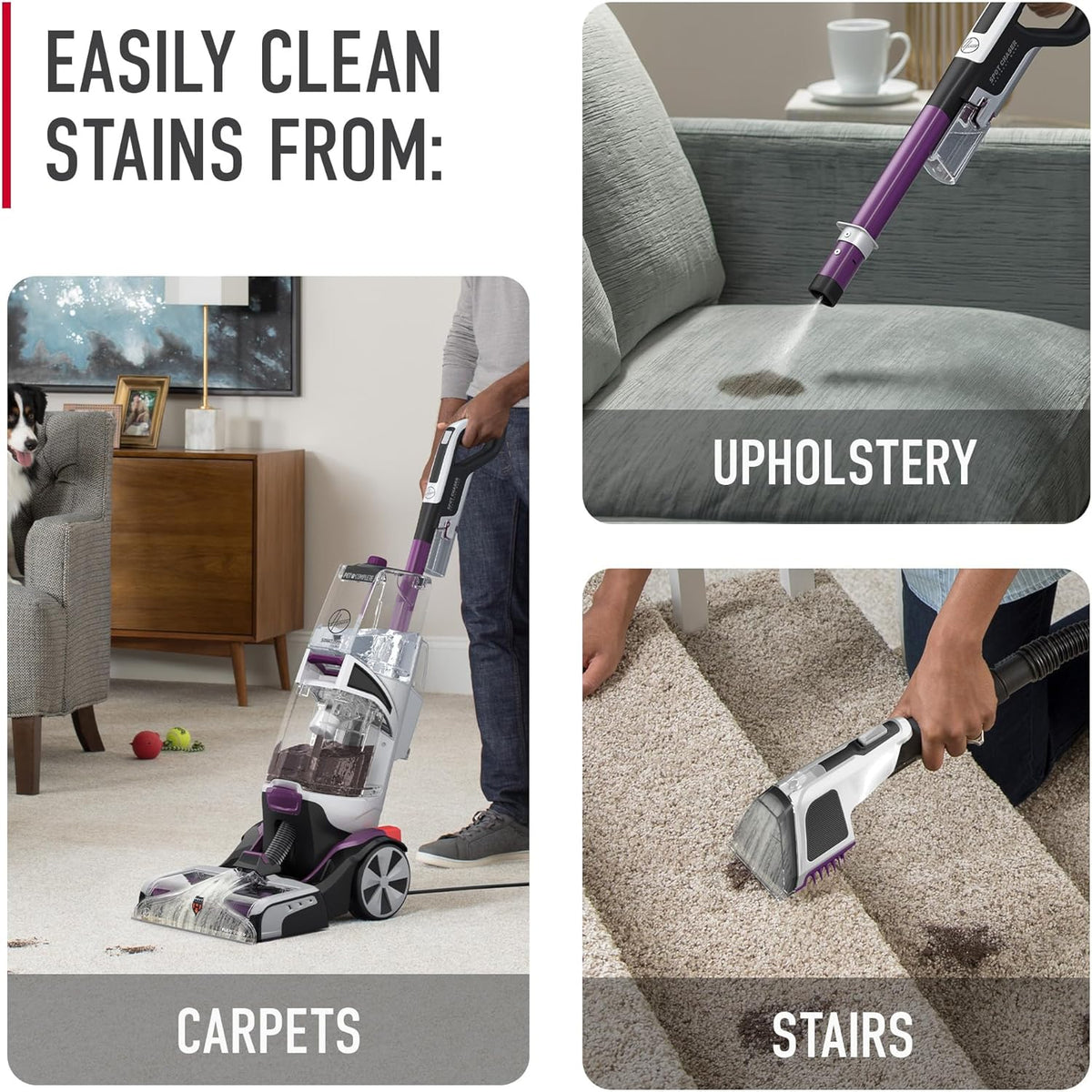 Hoover SmartWash Pet Automatic Carpet Cleaner Machine with Spot Chaser Wand, Deep Cleaning Carpet
