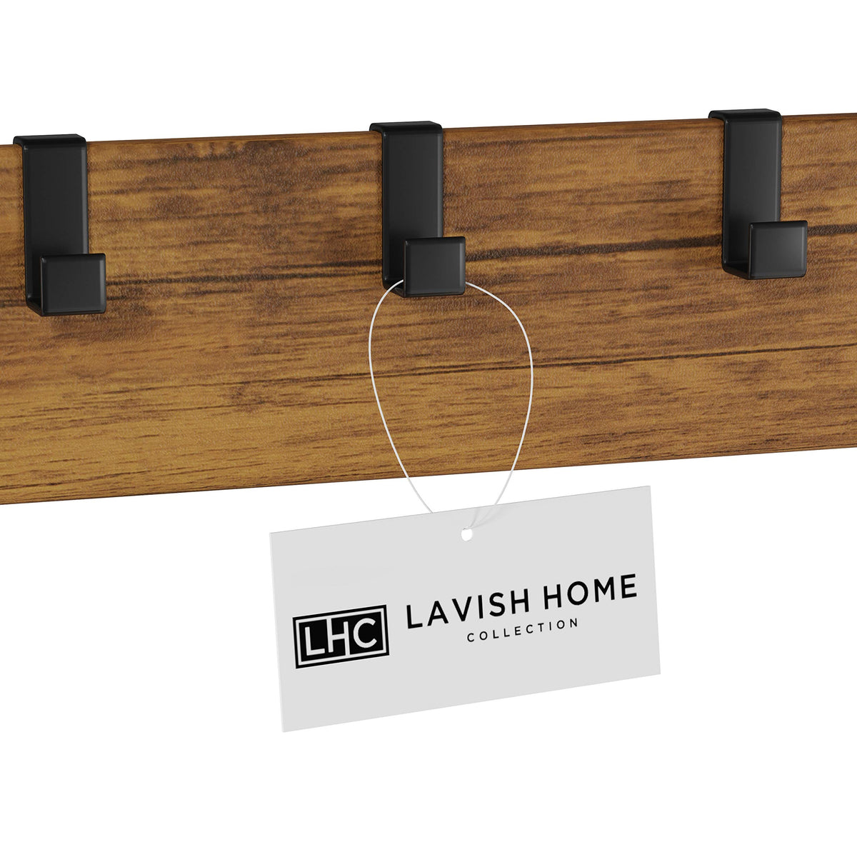 Lavish Home Entryway Bench with Coat Rack - Metal Hall Tree with Seat, Hooks, and Shoe Storage