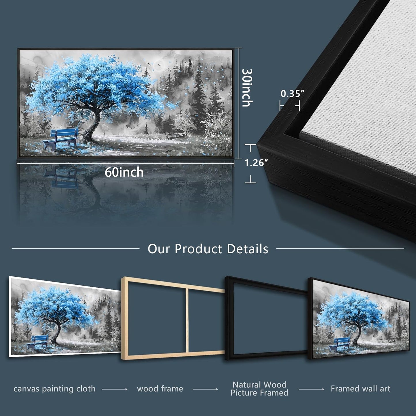 ZUITINGHUA Black Framed Canvas Wall Art For Living Room Large Wall Decor For Office Bedroom