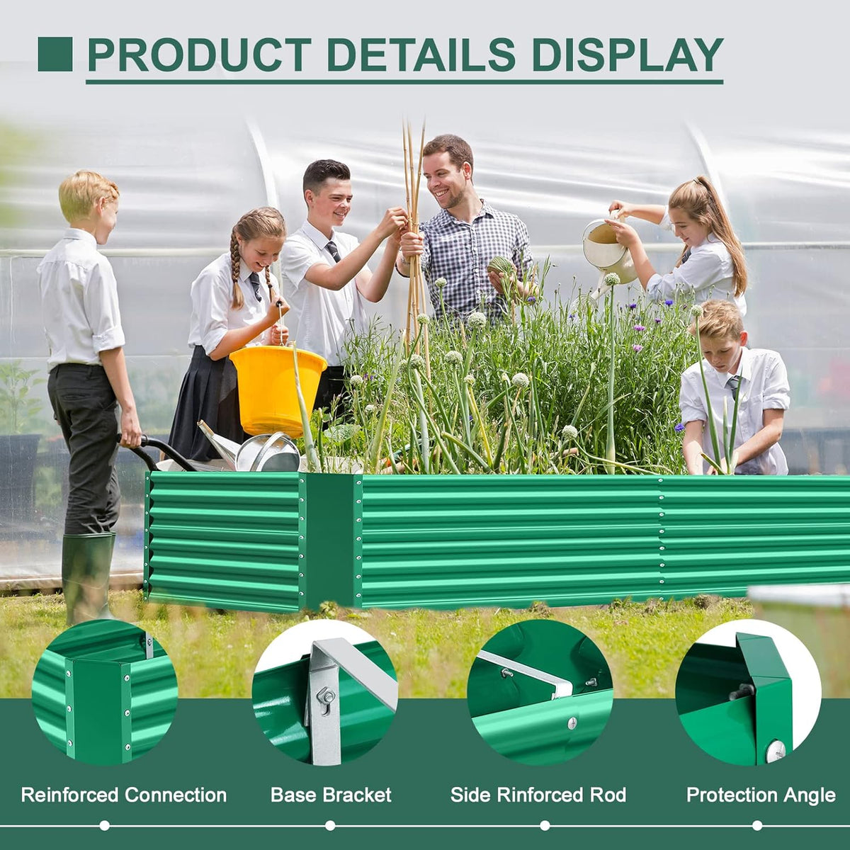 Land Guard 6×3×2 ft Galvanized Metal Raised Garden Bed, 2FT Deep Root Elevated Planter Box Steel
