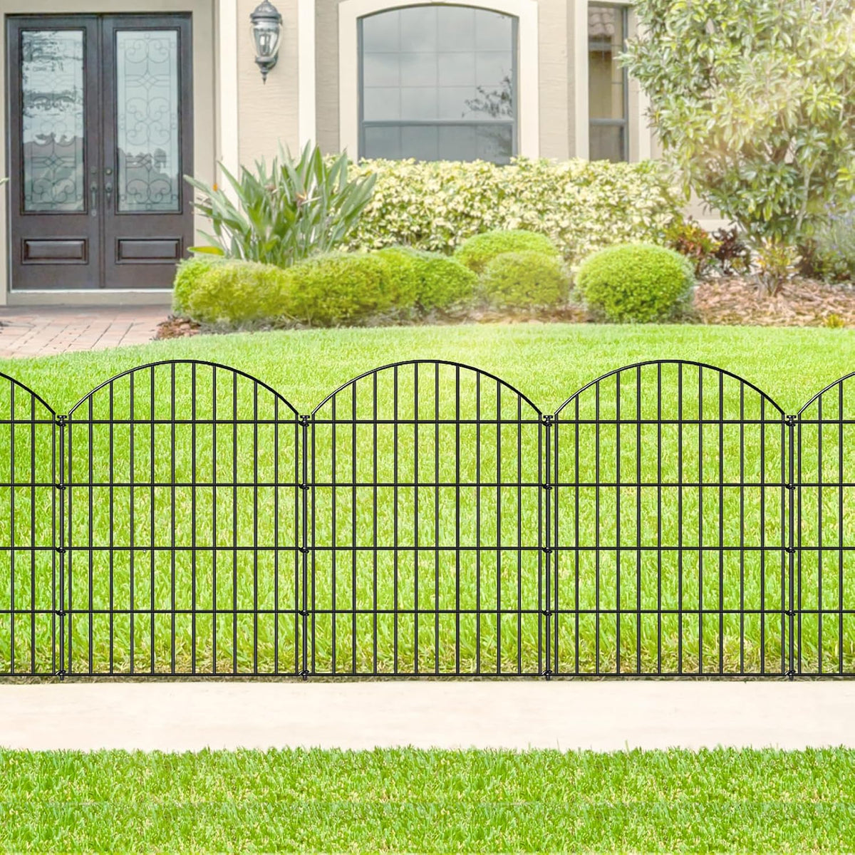 Metal Garden Fence 36in (H) x 23.3ft (L), 10 Panels + 11 Stakes Dog Fences Border Fence Animal