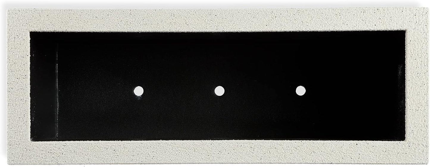 PolyStone Milan Tall Modern Outdoor/Indoor Rectangular Trough Planter, 46" W x 19" H, Lightweight