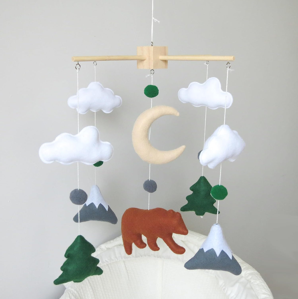 Woodland Mobile for Crib Bear Baby Mobile for Crib Woodland Crib Mobile for Boys Girls Forest Baby