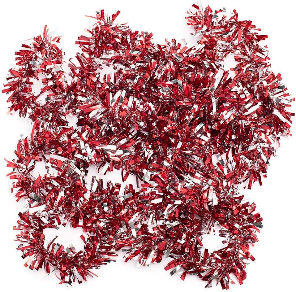 Anderson's Red & Silver Metallic Tinsel Twist for Trailer Or Golf Cart, 4 inches Wide x 25 ft Long
