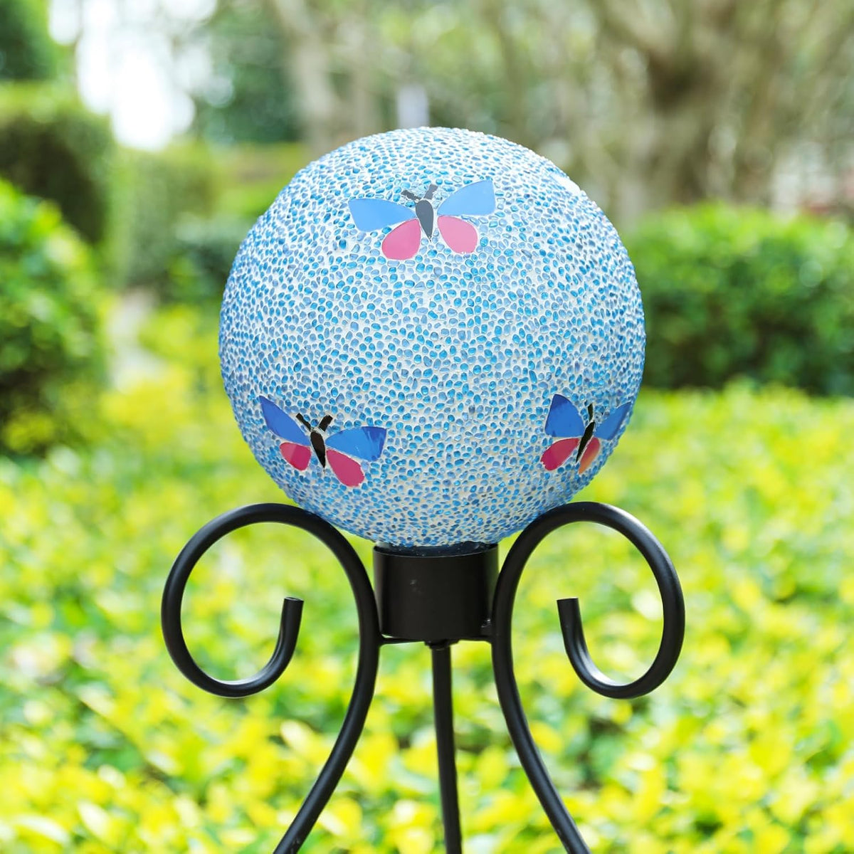 VCUTEKA Gazing Ball, 8" Glass Gazing Balls Sphere for Garden Lawn Outdoor Ornament Yard Decorative