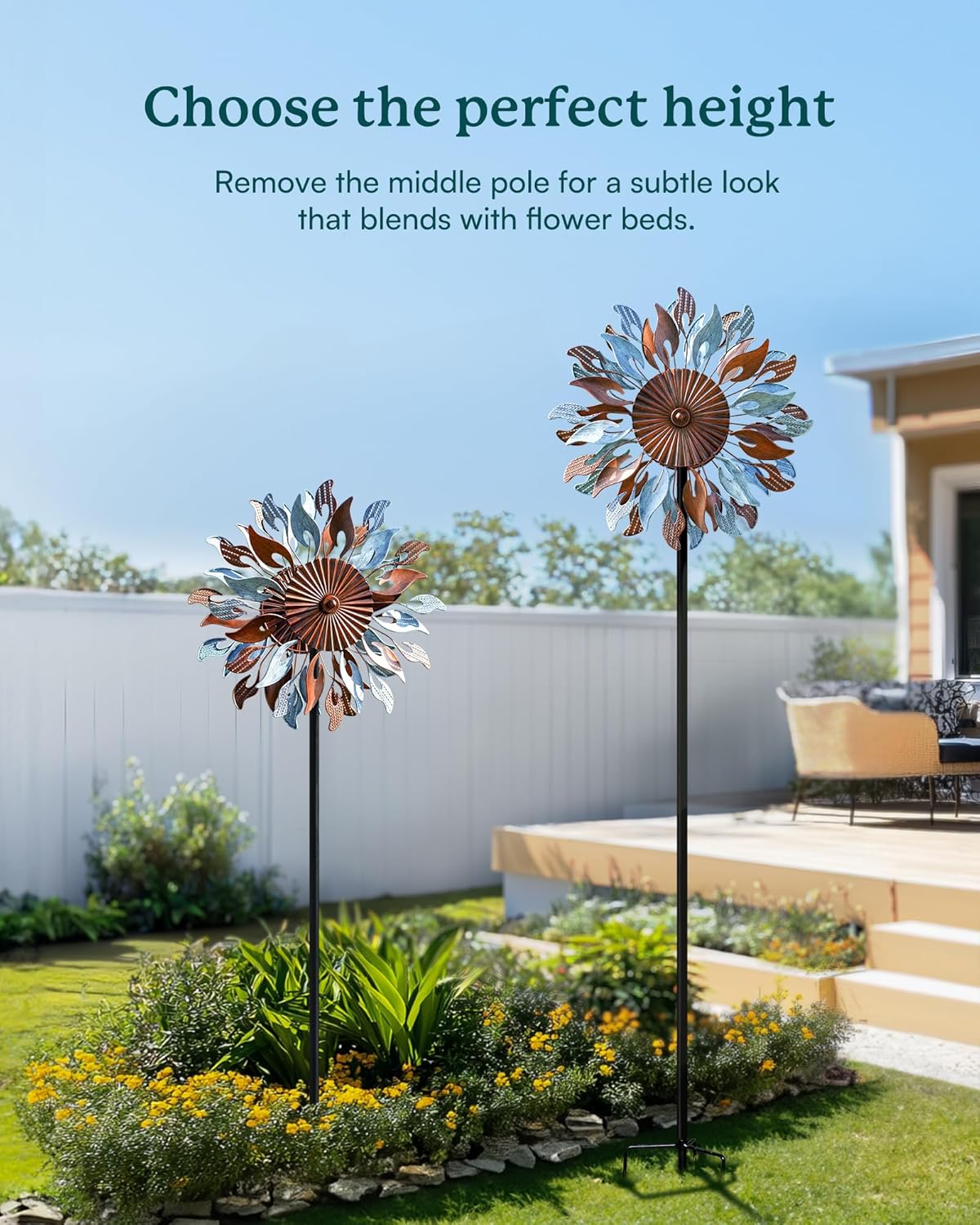 Wind Spinners Yard Garden - Large Wind Sculptures & Spinners with Stake, Kinetic Metal Windmill