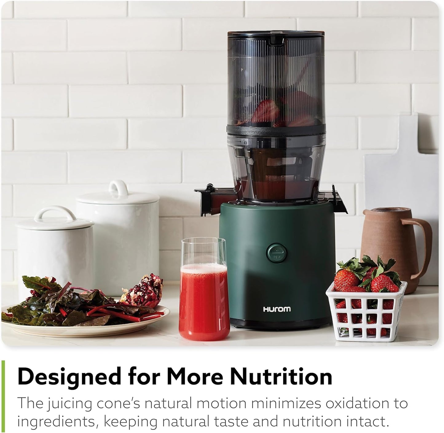 Hurom H320 Cold Press Juicer Machine, Easy to Clean Masticating Slow Juicer, Coarse Strainers