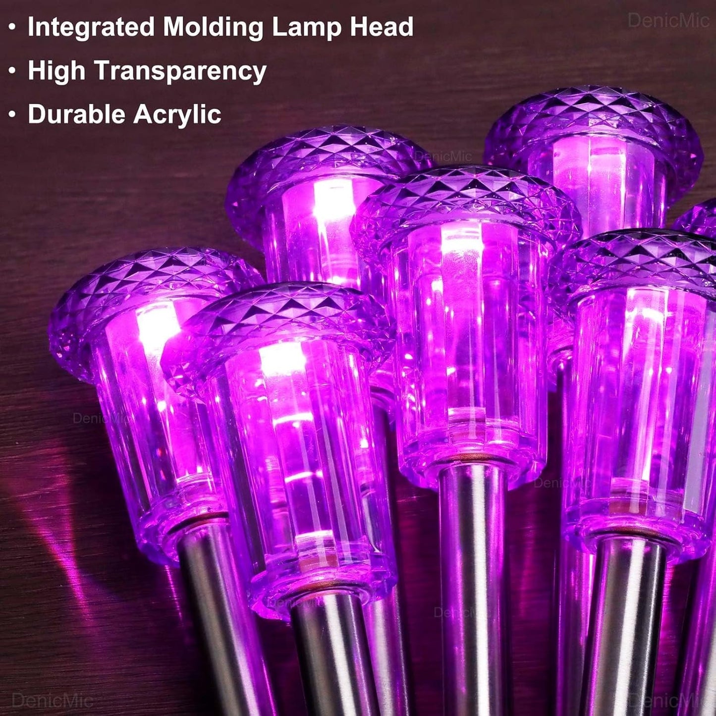DenicMic Halloween Solar Lights Outdoor 10 Pack Purple LED Waterproof Yard Garden Patio Backyard