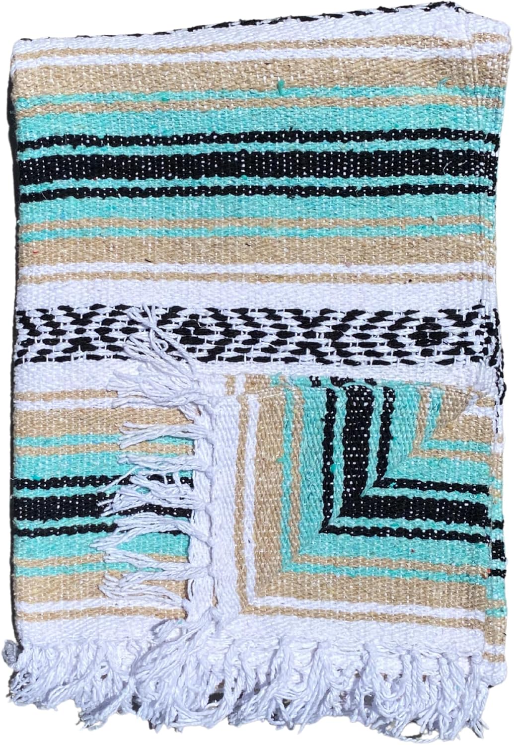 Del Mex Classic Mexican Blanket, Large Authentic Woven Falsa Throw (70"x50"), Artisan Southwest