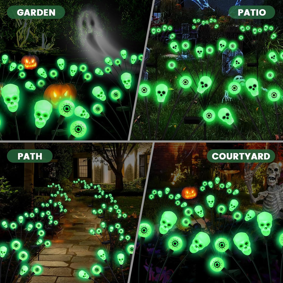 Solar Halloween Lights Outdoor,Halloween Decorations Outdoor, Scary Eyeball Lights,2PACKS