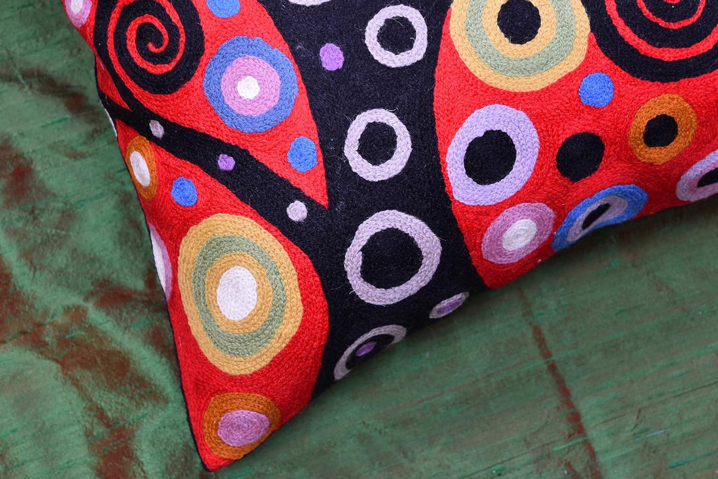 Klimt Tree of Life Pillow Cover | Red Floral Pillowcase | Flower Accent Pillows |Suzani Cushions |