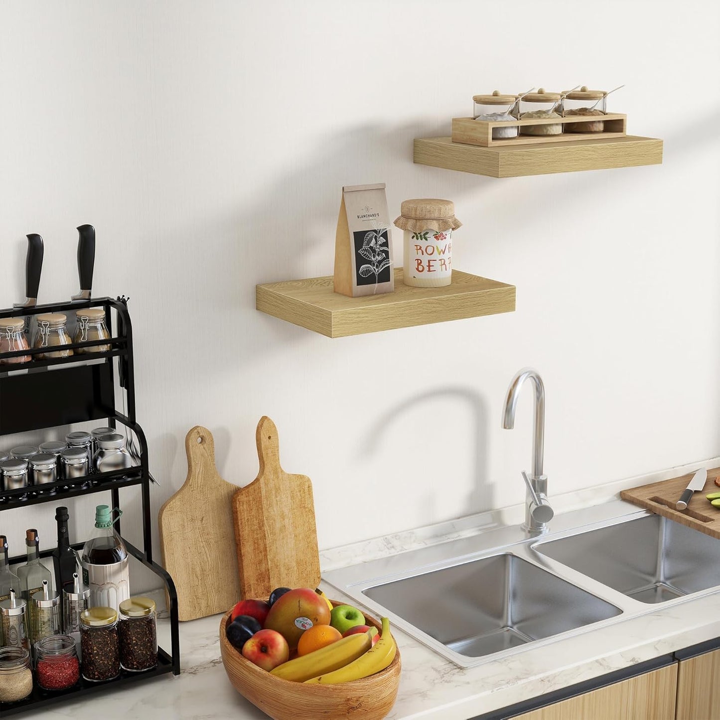 Fun Memories Floating Shelves for Wall - 10 x 16 Floating Shelf - Rustic Wood Storage Shelf - Wall