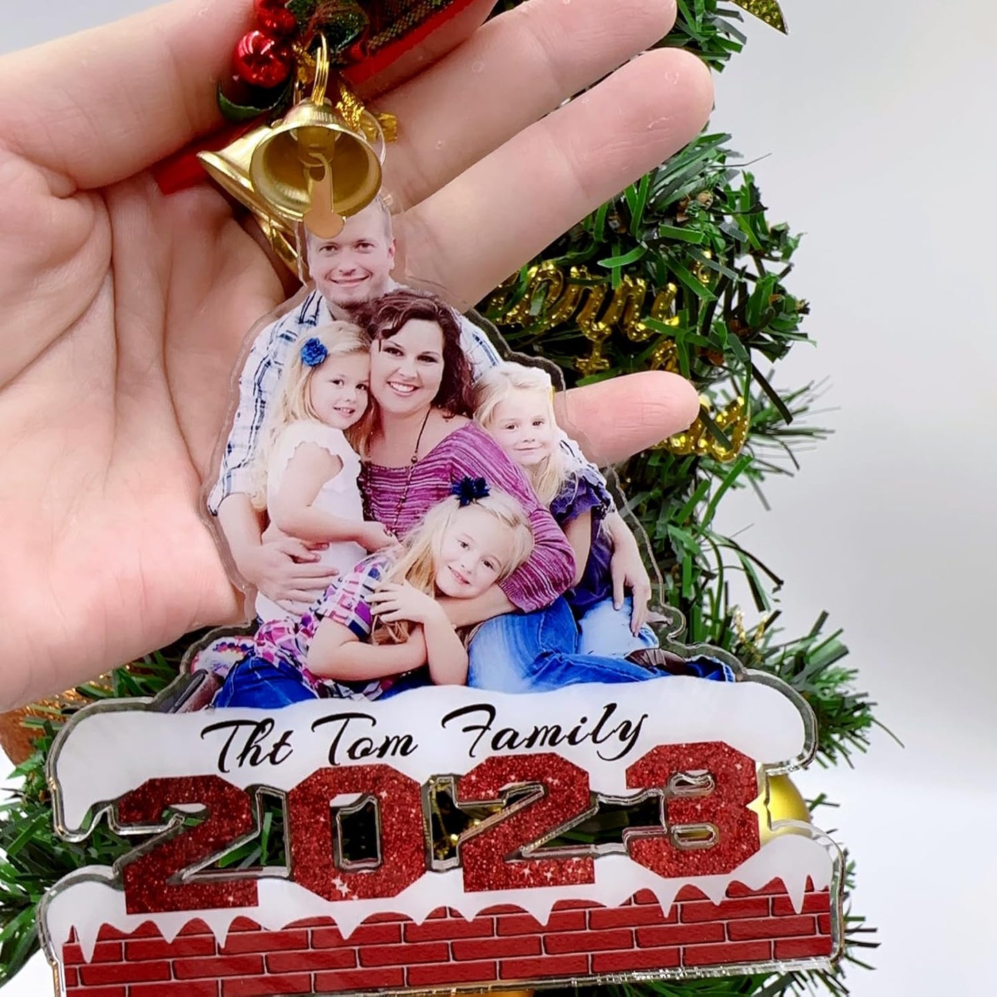 Personalized Christmas Ornament 2025, Photo Acrylic Customized Family Baby's Frist Christmas
