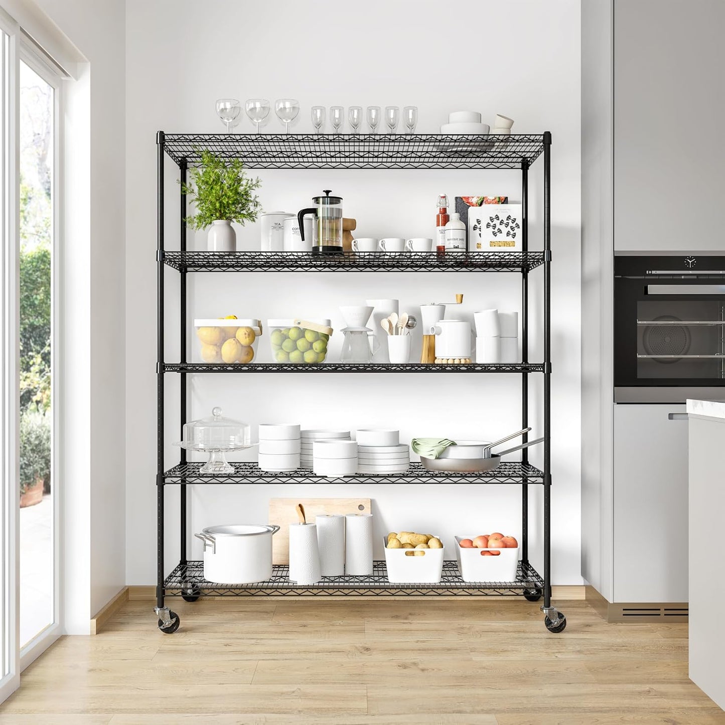 Seville Classics UltraDurable Heavy Duty NSF Solid Steel Wire Rack Storage Unit, Organizer for