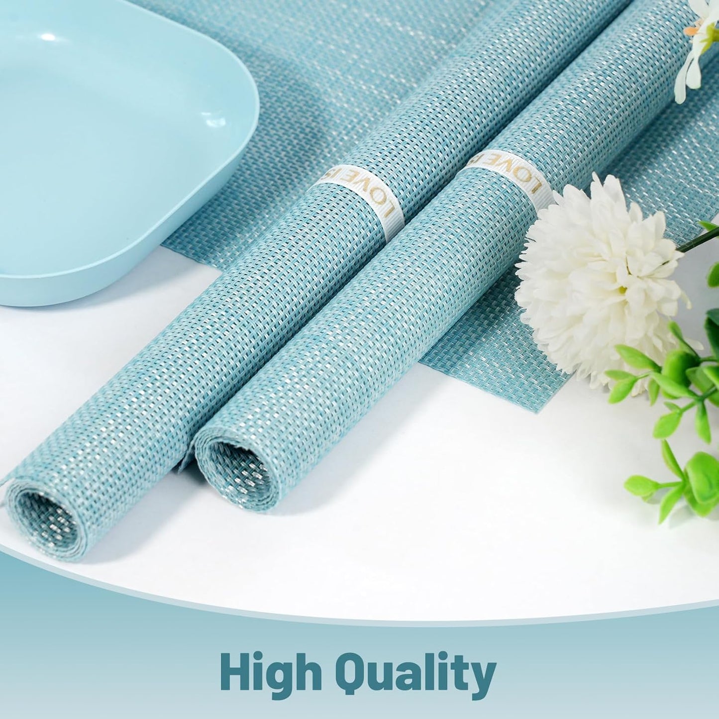 Placemats Set of 8,Non-Slip PVC Weave Table Mats Easy to Clean,Heat Resistant Place Mats for