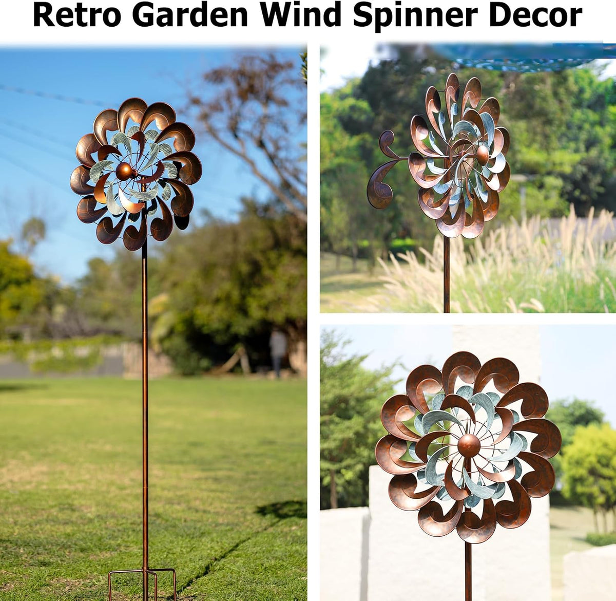 Wind Spinners for Yard and Garden Large, 84 Inch Wind Spinners Outdoor Metal, Wind Sculptures &