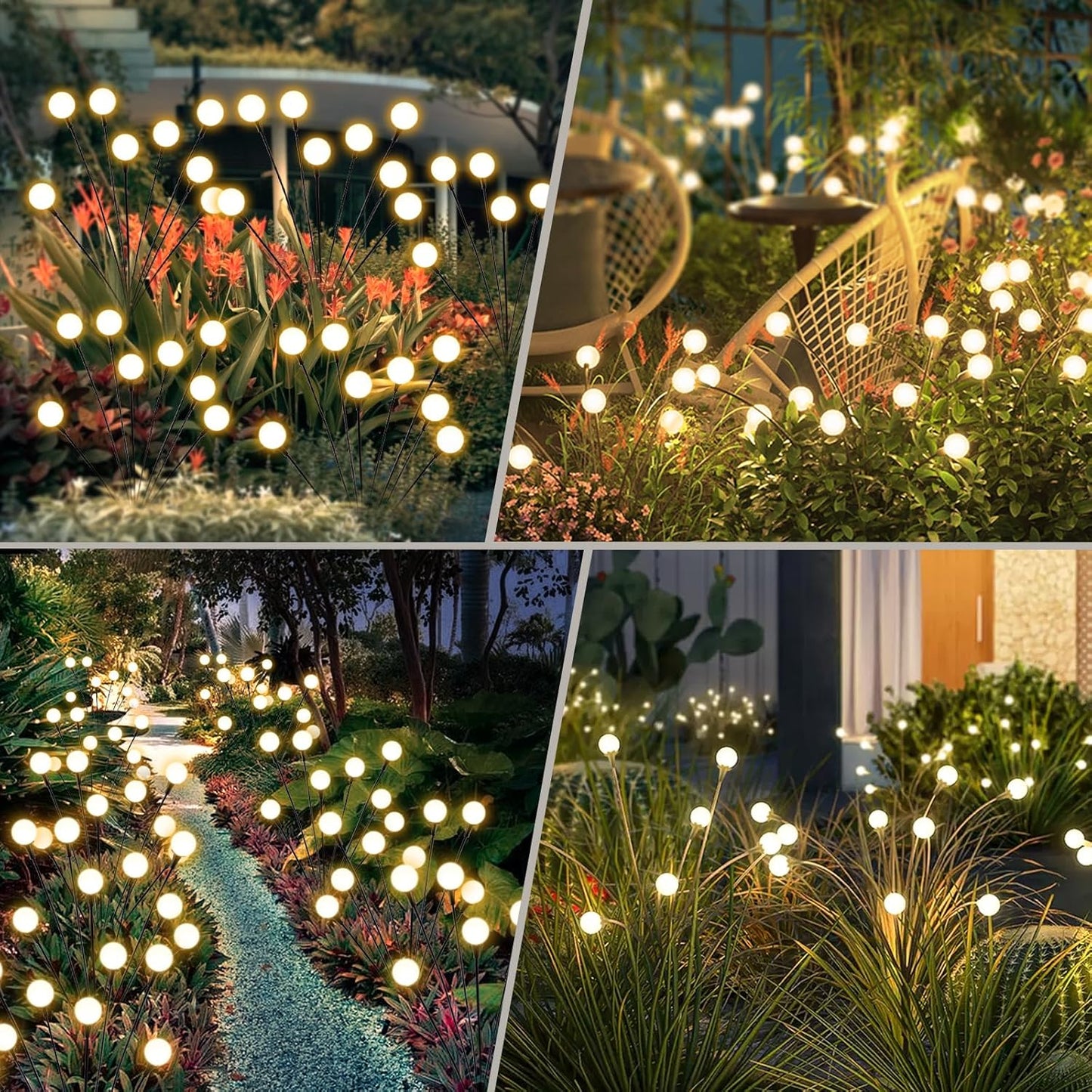 Solar Lights Outdoor Waterproof, 2 Packs 16LED, Solar Garden, Patio, Garden Decor, Patio Decor