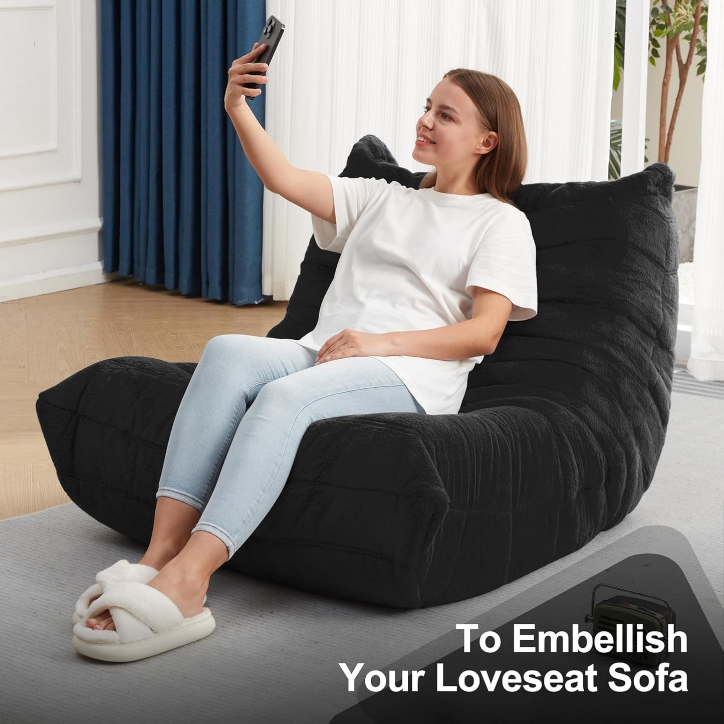 Bean Bag Chairs for Adults Giant Bean Bag Chair Memory Foam BeanBag Chair Big Bean Bag Sofa with