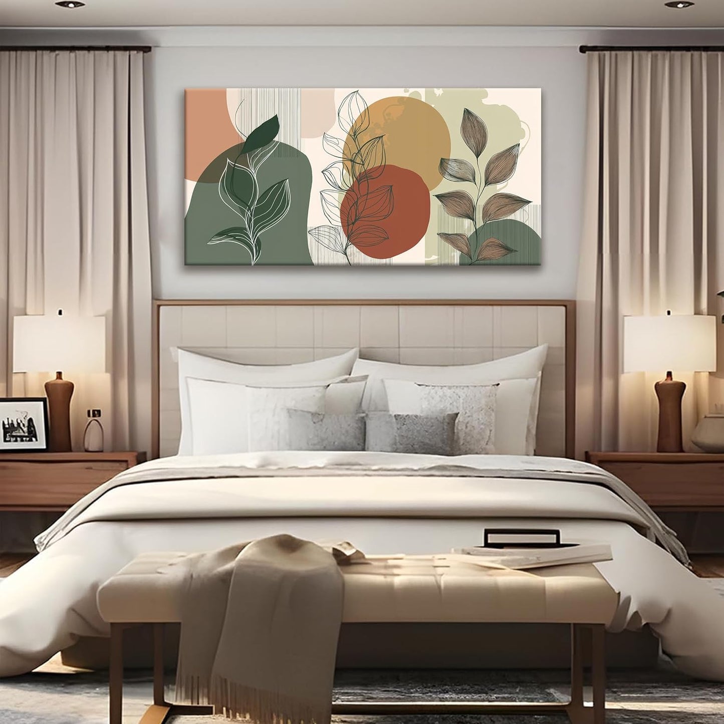 Tsomzxng Abstract Boho Wall Art Century Modern Canvas Art Wall Decor Artwork Abstract Wall Decor