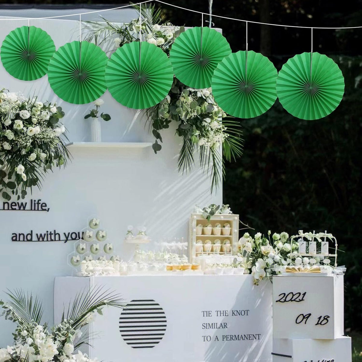 Green Party Decorations,Green Paper Decorations For Party,Tennis Party Decorations Party Paper Fans