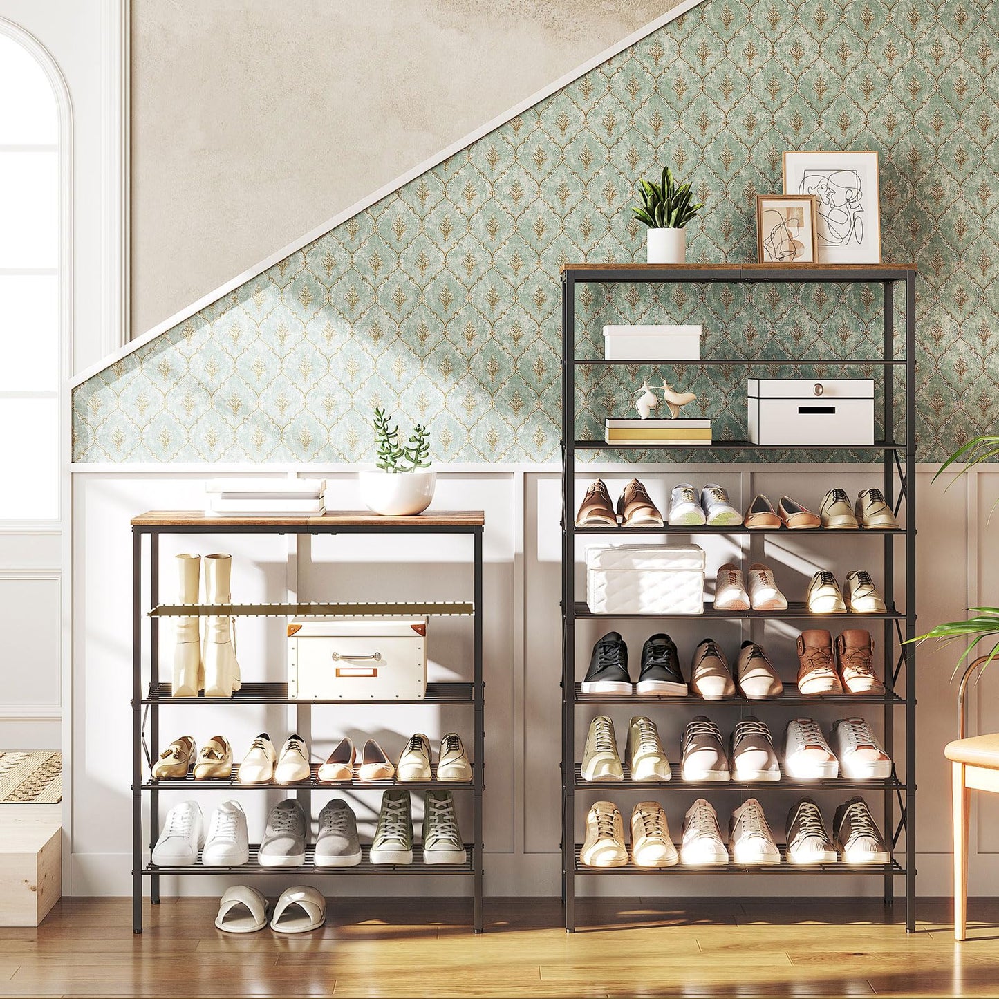 YATINEY 8 Tier Shoe Rack, Shoe Storage Organizer, Large Capacity Shoe Shelf Holds 32 Pairs of