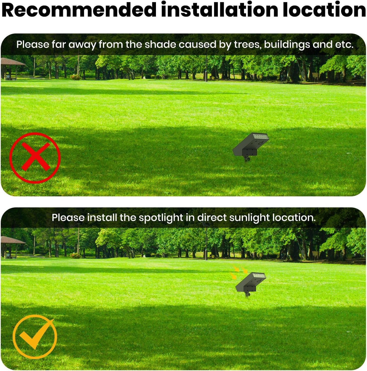 Solar Landscape Lights Outdoor, 3000K Dimmable Solar Pathway Lights, 500LM Solars Spot Light IP65