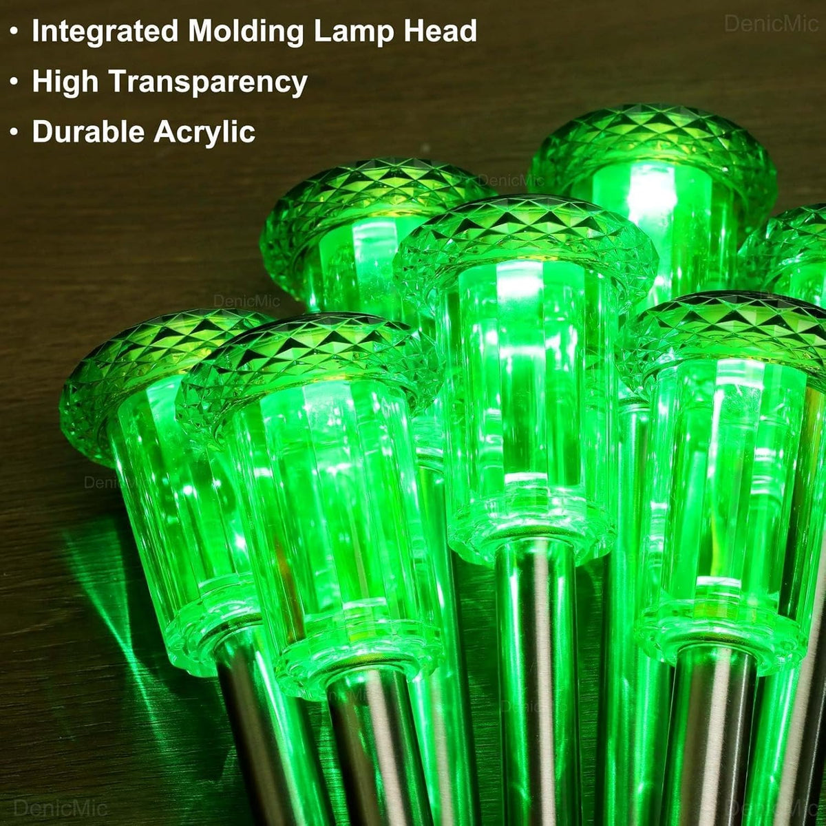 DenicMic Halloween Solar Lights Outdoor 10 Pack Green LED Waterproof Yard Garden Patio Backyard