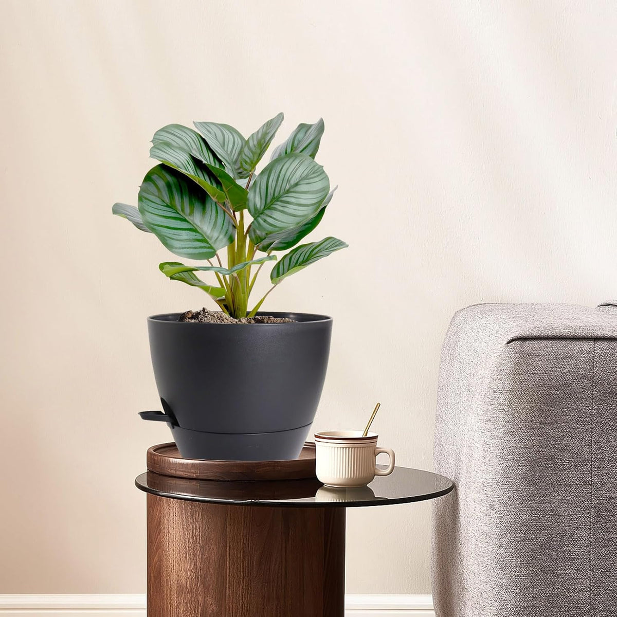 12/10/9 inch Large Self Watering Pots, Planter, Plant Pots with Mesh Drainage Holes for Indoor