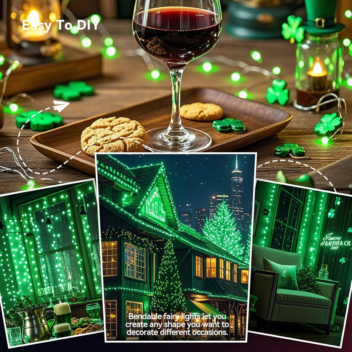 4 Pack 60LED Christmas Fairy Lights Battery Operated - 20FT Twinkle Lights with 2 Lighting Modes