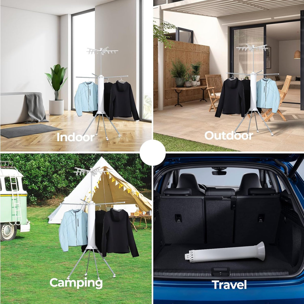 4-Legged Clothes Drying Rack Foldable,Octopus-Shaped Portable Laundry Drying Rack,Outdoor and