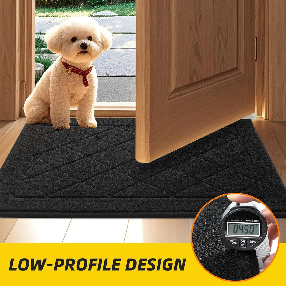 JSEI Dirt Trapper Door Mat 32"x48", Non-Slip Washable Entryway Mats, Dog Door Mat, Stain Resistant