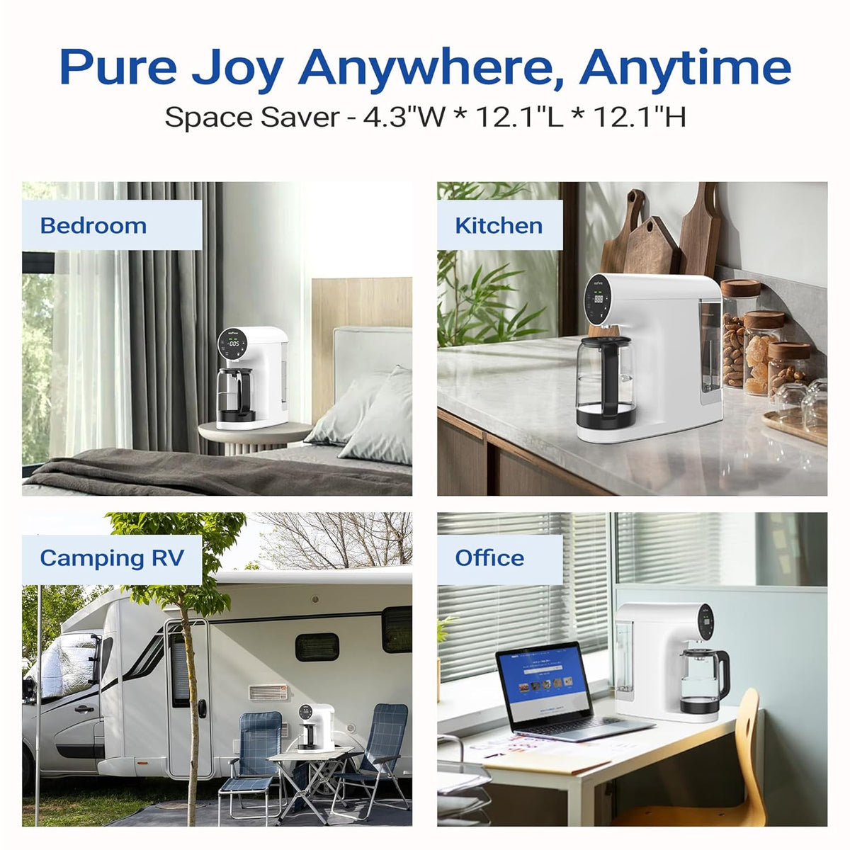 Ecoviva Countertop Reverse Osmosis Water Filtration System, Portable RO Water Filter Purifier with