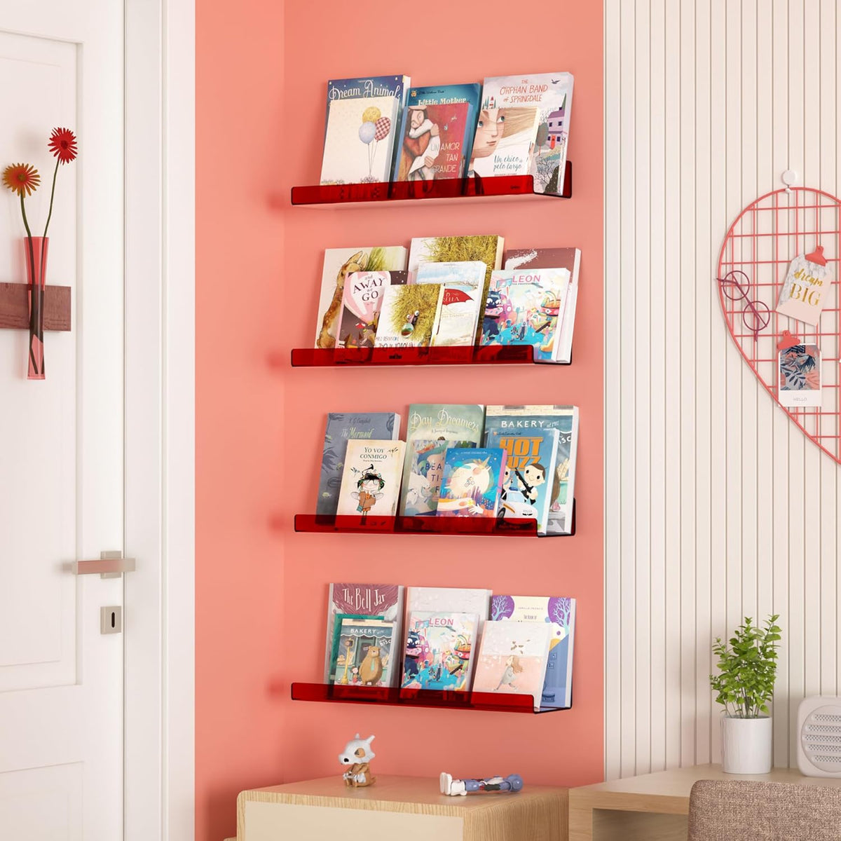 upsimples Acrylic Shelves for Wall Decor, 15" Display Shelf Perfume Organizer for Bathroom