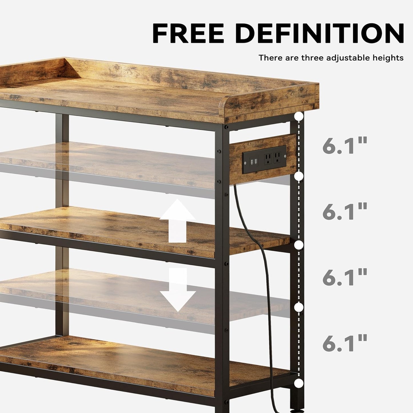 IRONCK Console Table, Sofa Table with Power Outlet, Farmhouse Hallway Table for Entryway, Living