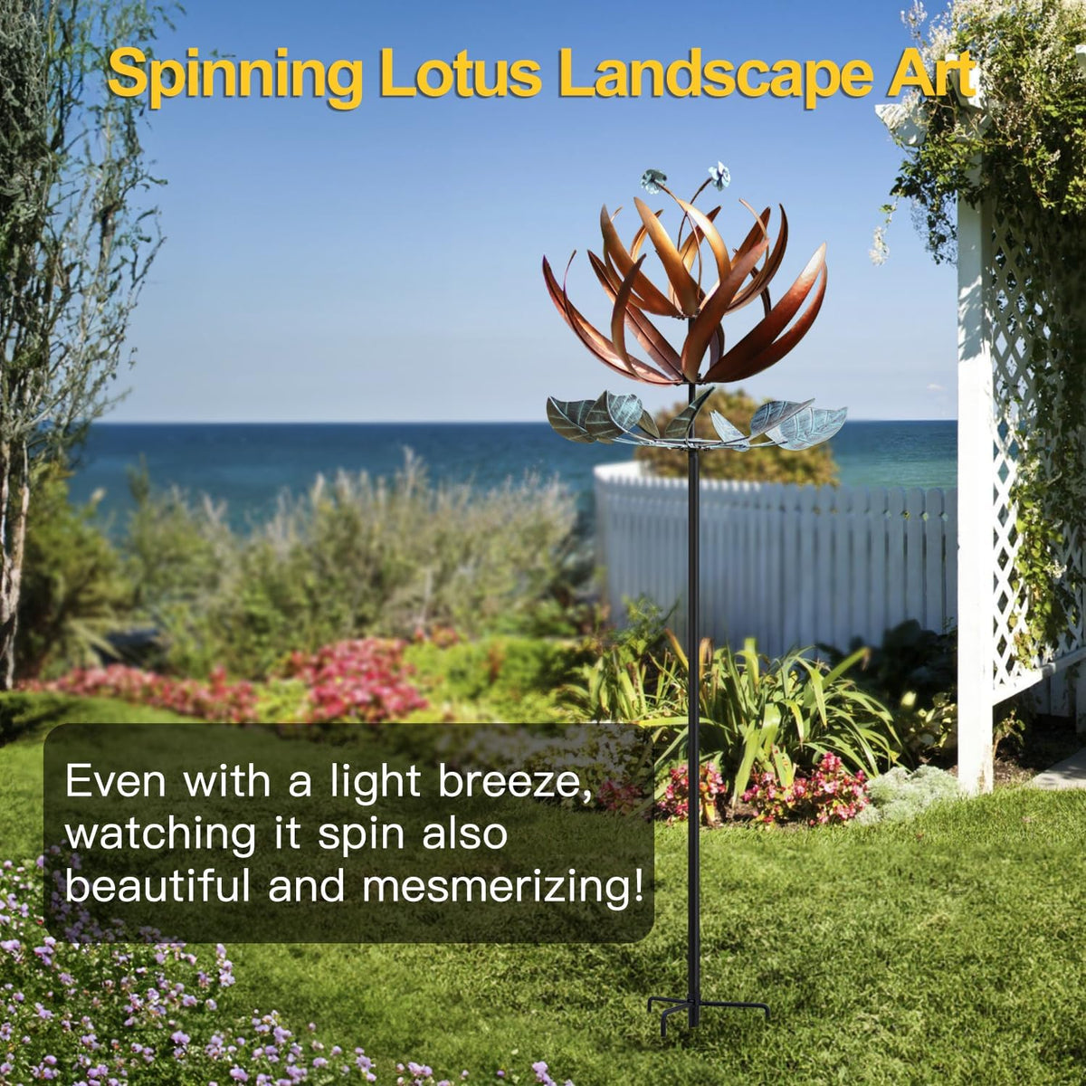 LimeHill Wind Spinner for Yard and Garden - Large Metal Kinetic Wind Sculptures for Outdoor