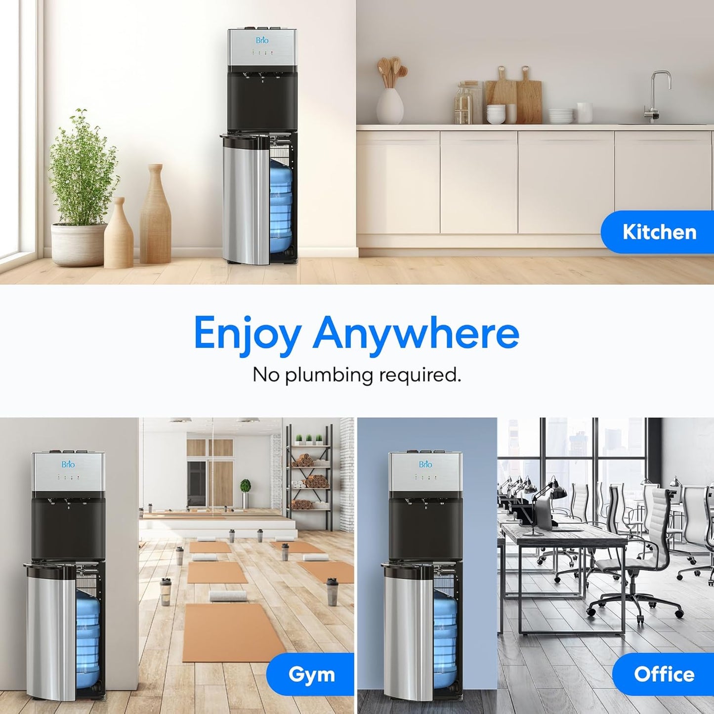 Brio Self Cleaning Bottom Loading Water Cooler Water Dispenser – Limited Edition - 3 Temperature