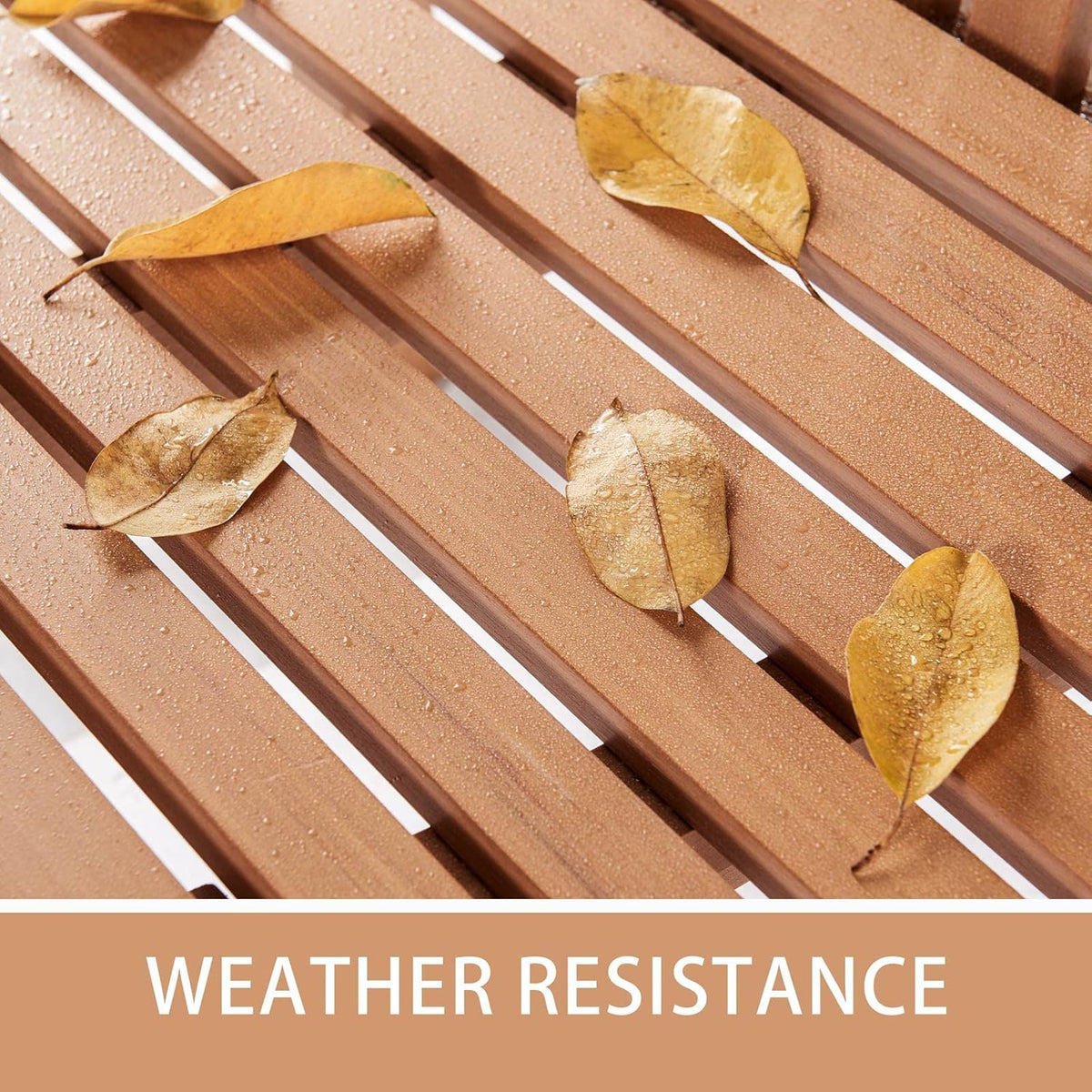 Psilvam 2-Person Poly Lumber Outdoor Bench with 700 Lbs Weight Capacity – Weatherproof Garden