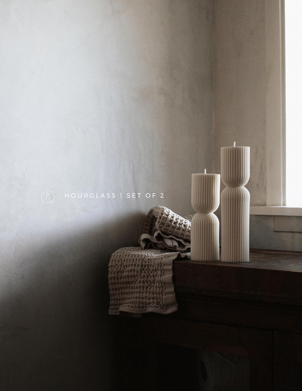 LAWA Hourglass Pillar Candle - Large Beautiful Handmade Pillar Scented Soy Wax Elegant Bubble