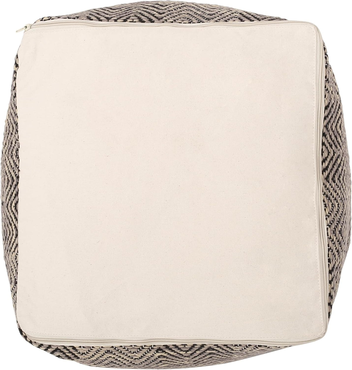 GDFStudio Boho Handmade Fabric Cube Pouf Ottoman Foot Stool - Bean Bag Floor Chair - Foot Rest