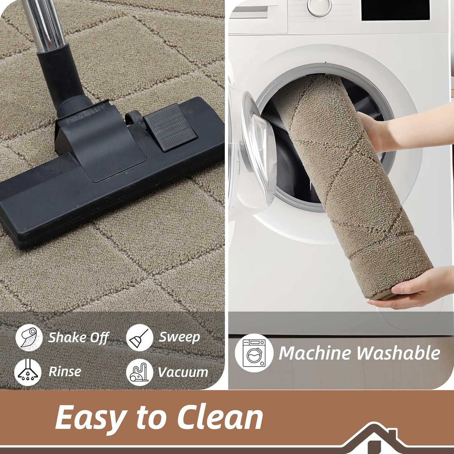 BEQHAUSE Dirt Trapper Door Mat 24" x 60", Doormat Non-Slip Entryway Rugs Washable, Dog Door Mat