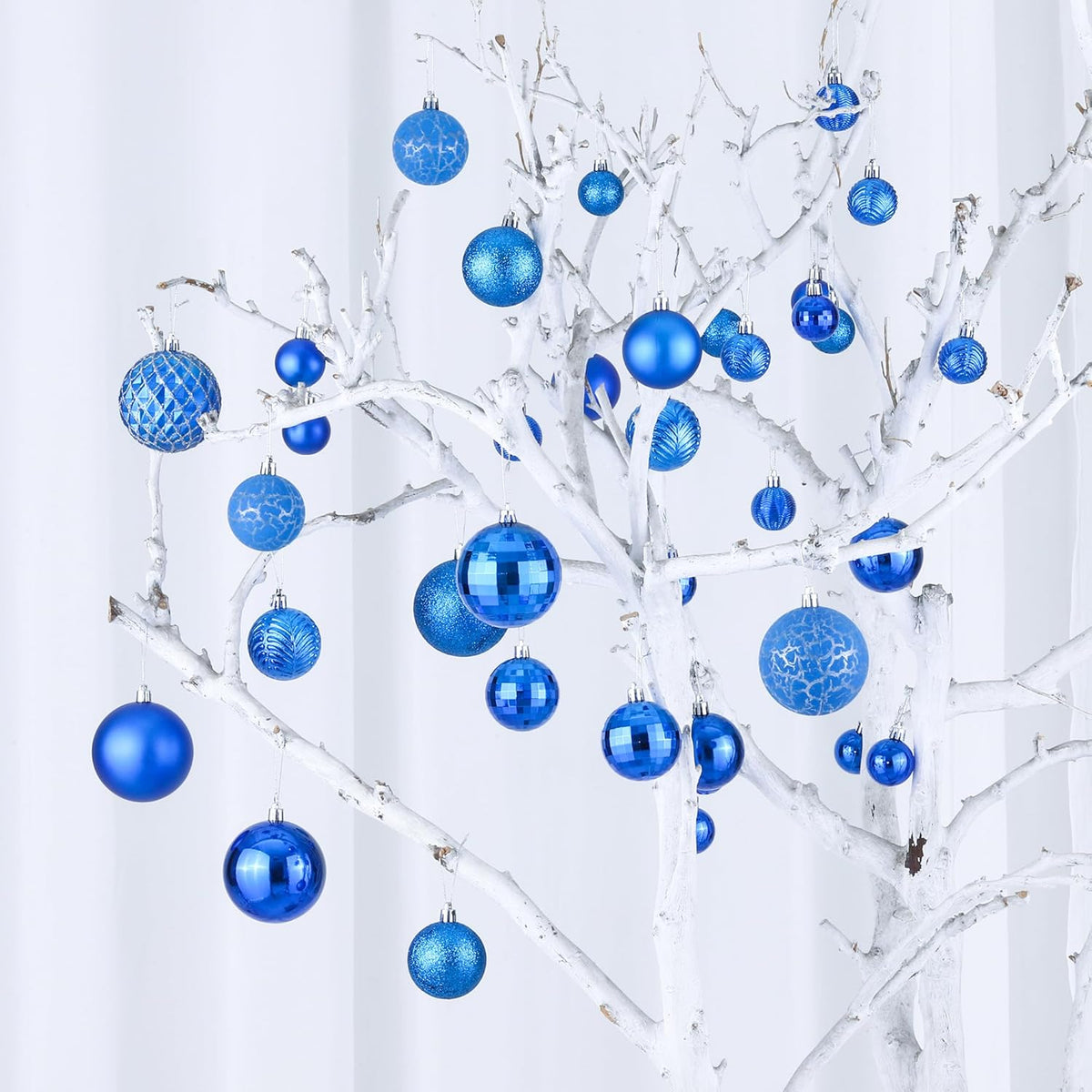 LANGXUN 36pcs Blue Christmas Tree Decorations Balls, Bolas De Navidad, 2025 Christmas Decor, Indoor