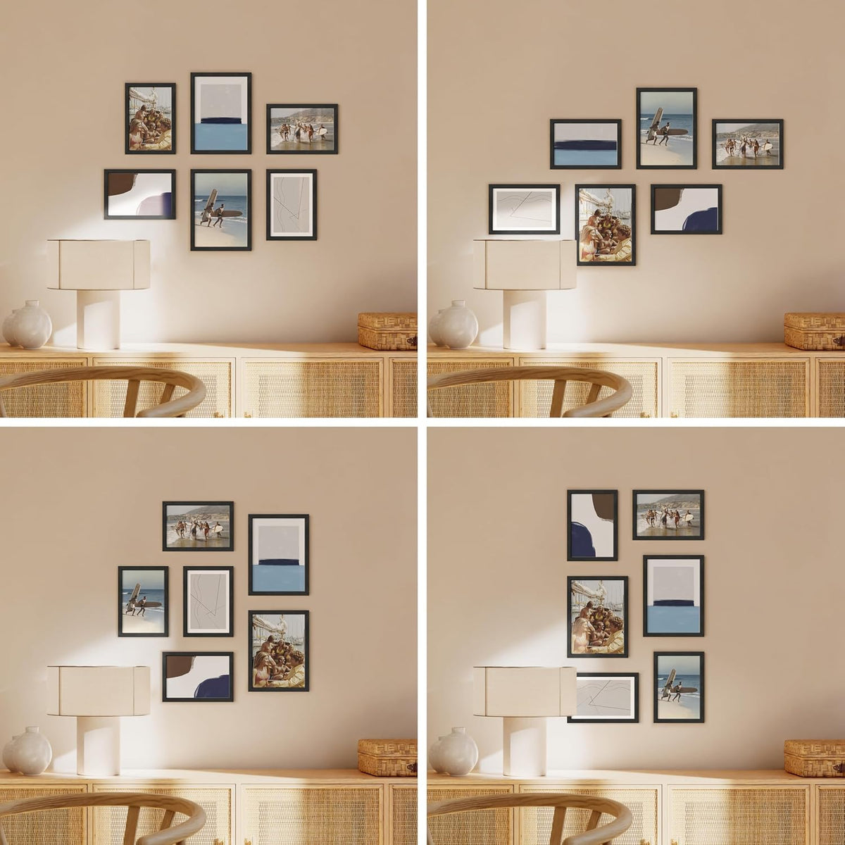 HAUS AND HUES Black Oak Wood Gallery Wall Tabletop Frames Made with Real American Oak and