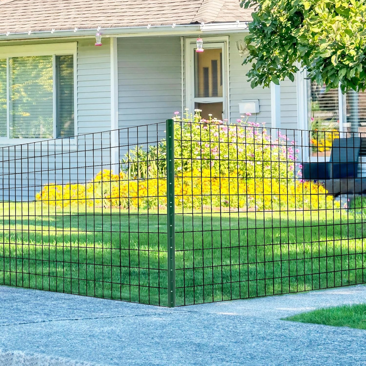 Garden Fence 48in x 100ft, 2 x 3 Inch 16GA, Chicken Wire Mesh Garden Border Fencing Roll Vinyl
