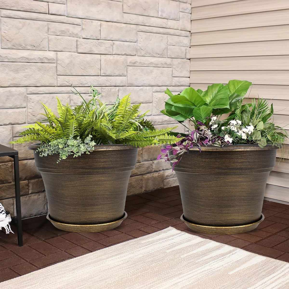 Plant Planters Pots Set of 6 Pack 6 Inch, Plastic Flower Pot for Indoor Plants with Drainage Holes