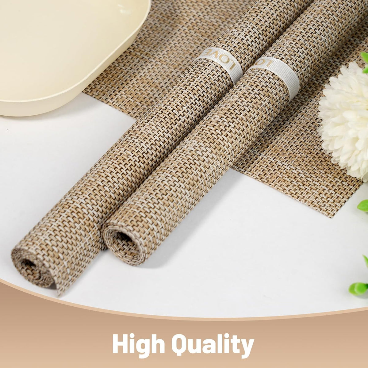 Placemats Set of 8,Non-Slip PVC Weave Table Mats Easy to Clean,Heat Resistant Place Mats for