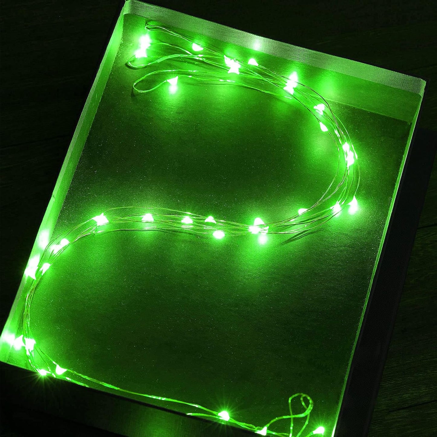 Mini St. Patrick's Day Fairy Lights Battery Operate, 4 Pack Copper Wire 3*AAA Battery Powered Led